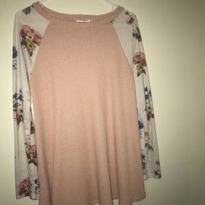 Floral and pink shirt dress/ tunic